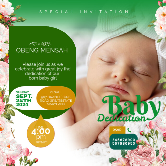Dedication Posts Baby Dedication Template | PosterMyWall