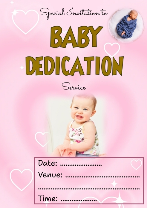 BABY DEDICATION INVITATION CARD Template | PosterMyWall