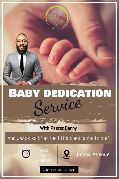 Baby dedication poster 海报 template