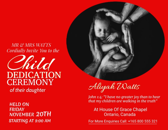 Child Dedication Lettering baby dedication poster template | PosterMyWall
