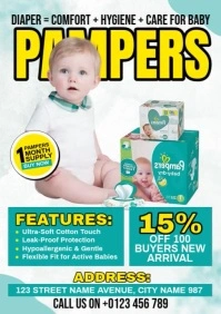 Baby Diaper Ads A4 template