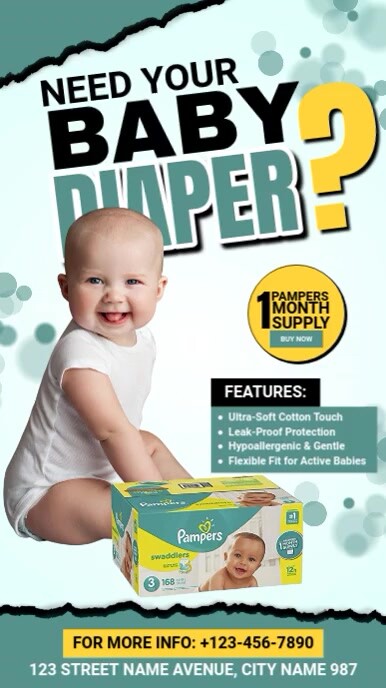 Baby Diaper Template Facebook Story