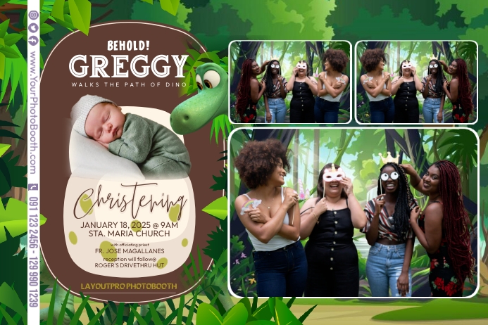 Baby Dinosaur Photobooth Poster template