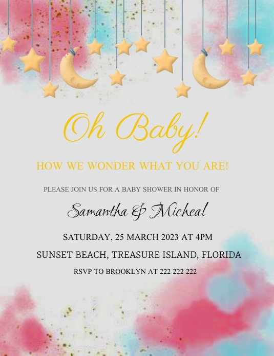 Baby gender reveal flyer Template PosterMyWall