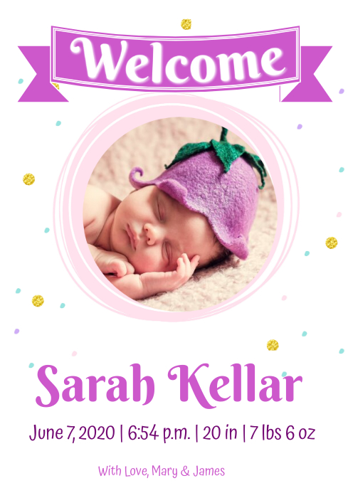 Baby Girl Announcement Template PosterMyWall baby-girl-announcement-template-postermywall