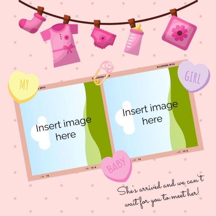 Baby Girl Announcement Template PosterMyWall