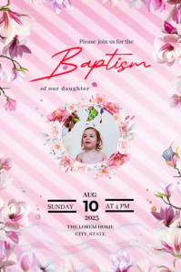 Baby Girl Announcement Video Poster template