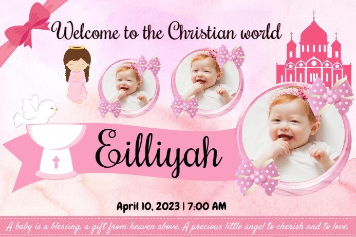 Baby Girl Baptism Template | PosterMyWall baby-girl-baptism-template-postermywall