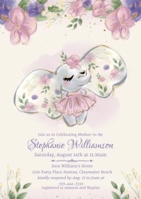 Baby Girl Shower Invitation A6 template