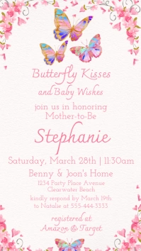 Baby Girl Shower Invitation Instagram Story template