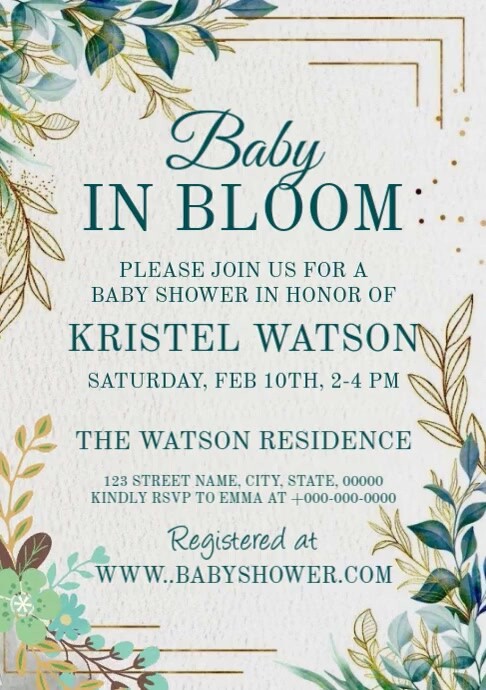 Baby in Bloom Template | PosterMyWall