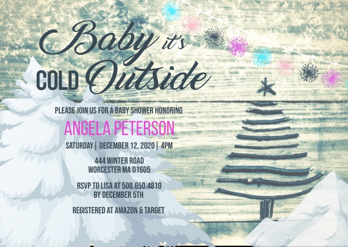 Baby It's Cold Outside Invitation A6 template