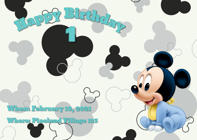Modele Anniversaire Bebe Mickey Mouse Postermywall Modele Anniversaire Bebe Mickey Mouse Postermywall