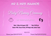 Baby naming Ceremony Postcard template
