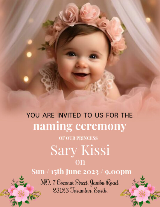 Baby Naming Ceremony Flyer template