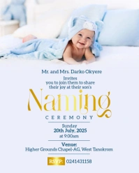 Baby Naming Ceremony Invitation, Christening Flyer Instagram Portrait template