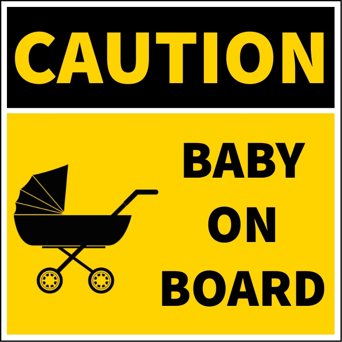 Baby On Board caution sign sticker | Automotive Vinyl Decals - Vinyl Mayhem Baby On Board caution sign sticker | Automotive Vinyl Decals - Vinyl Mayhem