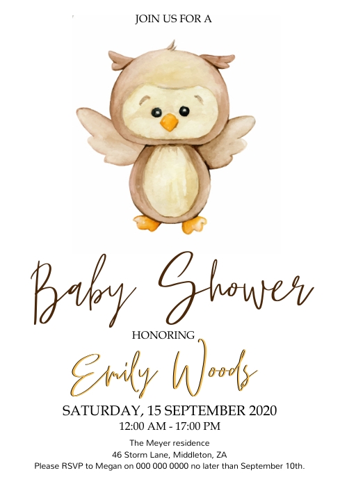 Modelo De Convite De Cha De Bebe De Coruja De Bebe Postermywall Modelo De Convite De Cha De Bebe De Coruja De Bebe Postermywall