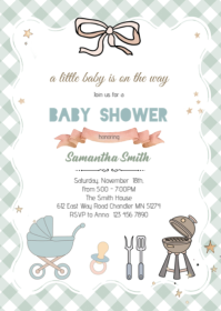 Baby Q Baby Shower Invitation A6 template