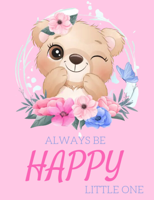 BABY ROOM WALL DECOR POSTER TEMPLATE Folheto (US Letter)