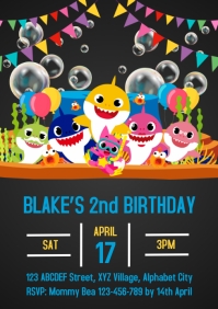 78 740 Baby Shark Birthday Invitation Card Customizable Design Templates Postermywall 78 740 Baby Shark Birthday Invitation Card Customizable Design Templates Postermywall