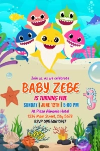 Baby Shark - Birthday Template Poster