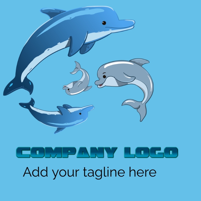 Baby shark logo, flyer, instagram post Wpis na Instagrama template
