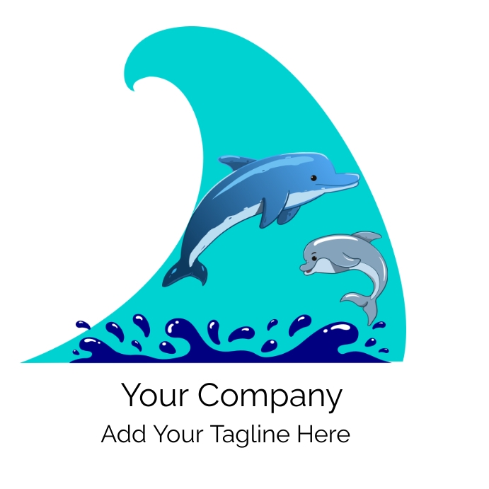 Baby shark logo flyer Instagram post template