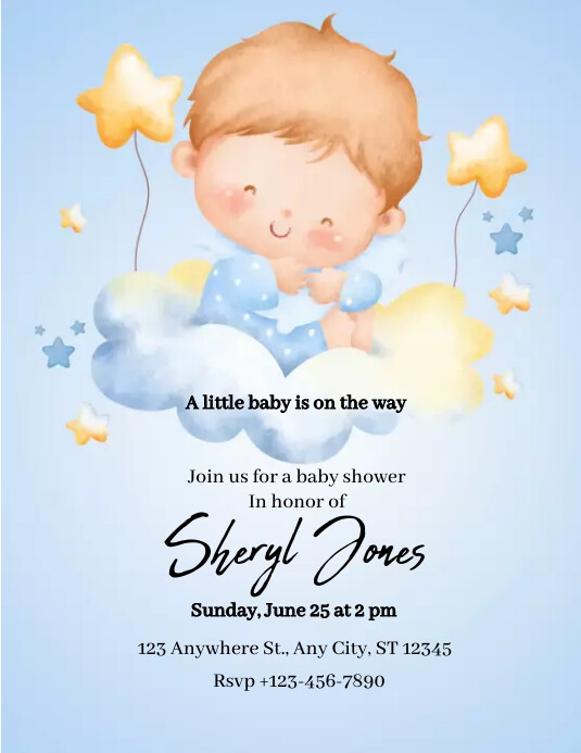 Baby Shower, Baby Announcement Template PosterMyWall