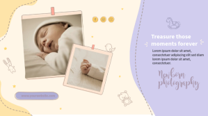 White Newborn Photography Ecrã digital Template