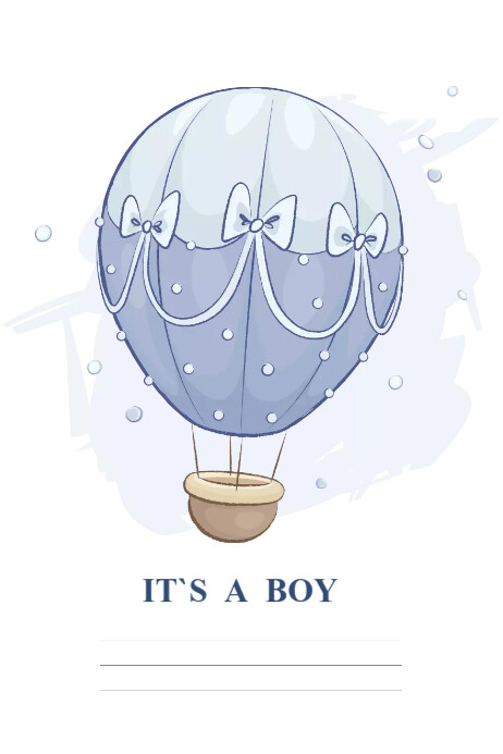 Baby Shower Blue Balloon Template | PosterMyWall