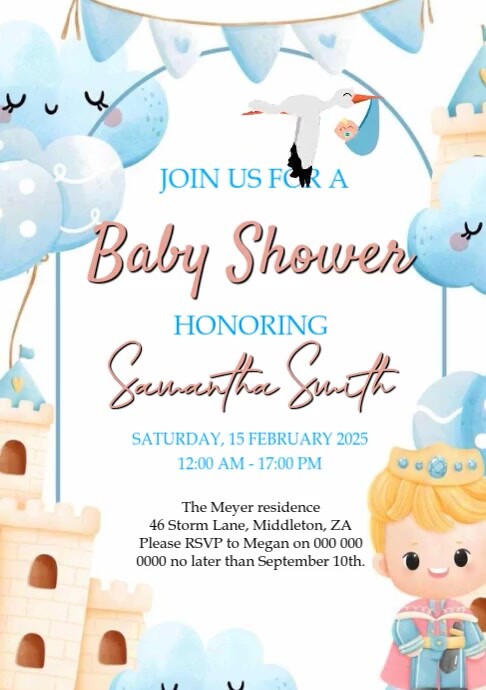 Baby Shower Celebration A4 template