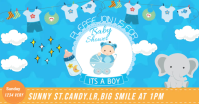 Baby Shower Clouds Изображение, которым поделились на Facebook template