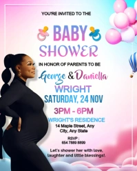 Baby shower Instagram Portrait template