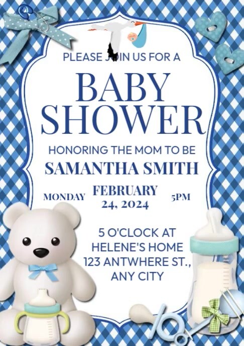 Baby Shower Event A4 template