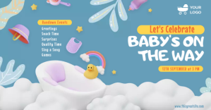 Baby Shower full color template ภาพที่แชร์บน Facebook