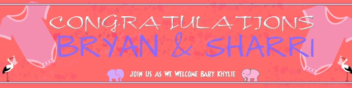 Baby shower girl banner announcement template