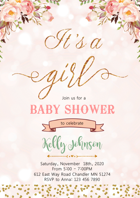 Baby Shower Girl Party Invitation Template Postermywall Baby Shower Girl Party Invitation Template Postermywall