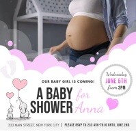 Baby Shower Girl Square Video Cuadrado (1:1) template