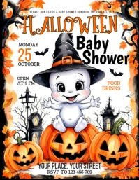 Baby Shower Halloween Flyer (us Letter) template