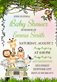 Baby Shower Invitation A5 template