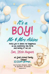 Wit Baby Naming Ceremony Banner 4 × 6 Fuß Template