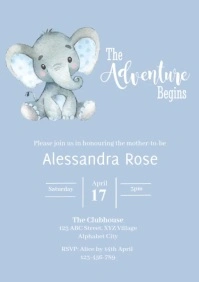 Baby Shower Invitation A4 template