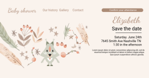 Baby Shower Invitation ภาพที่แชร์บน Facebook template