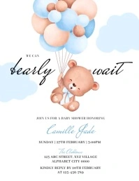 Baby Shower Invitation Volante (Carta US) template