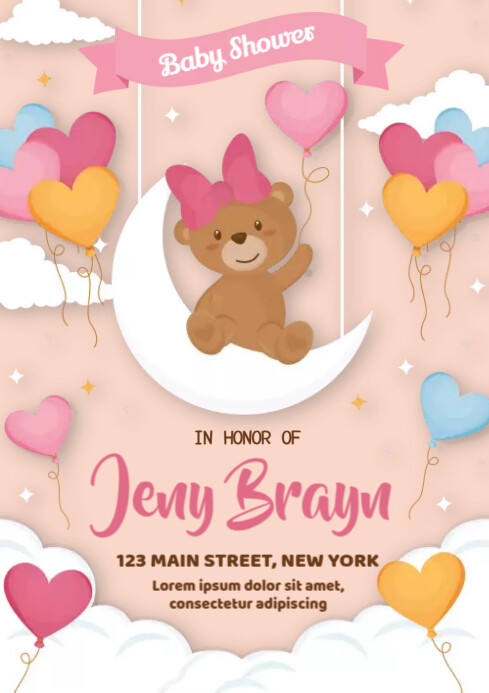 Baby Shower Invitation Layout Template | PosterMyWall