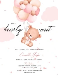 Baby Shower Invitation Template Volante (Carta US)
