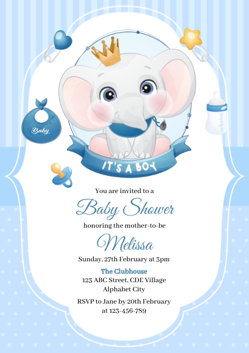 Baby Shower Invitation Template A4