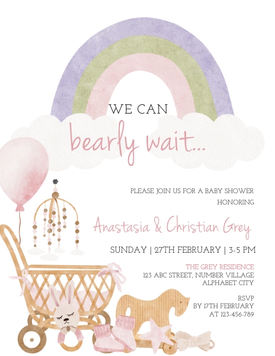 Baby Shower Invitation Template Flyer (US Letter)
