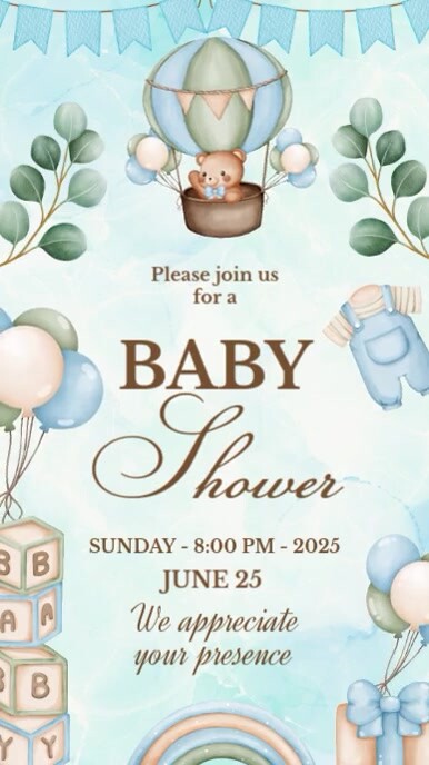 Baby Shower Invitation Template Instagram-verhaal